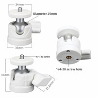 Mini support sphérique compact en plastique à faible centre de gravité pour diffusion en direct avec rotule à vis 1/4 pouce – Fabriqué en Chine