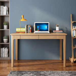 Wood <b>Computer</b> <b>Desk</b> with Drawer for Home Office Study <b>Space</b> <b>Saving</b> Design - Product Image 3