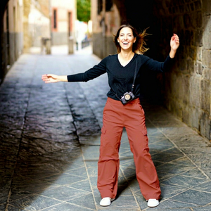 Pantalones Cargo de Cintura Media para Mujer, Corte Regular, 100% Algodón, Sólidos, Resistentes al Viento, Cómodos, Elegantes, Ropa Casual de Calle - Product Image 1