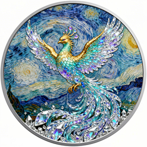 批发彩色高浮雕铜质奖章1盎司.999纯铜镀银定制独特金属硬币批量收藏 - Product Image 1