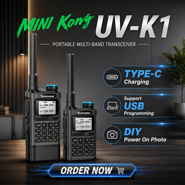UV-K1 5W Analog Walkie Talkie 1400/2500mAh Long Range Optional QUANSHENG