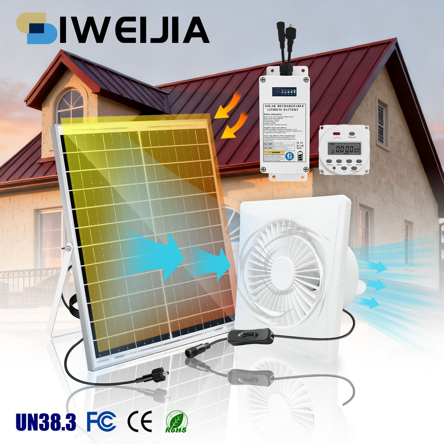 Blanc + Batterie 4A + Minuteur