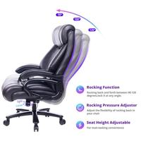 Chaise de bureau ergonomique VANBOW Heavy Duty 9051, grande et haute, avec inclinaison facile, contrôle de la hauteur, noir/brun, style moderne