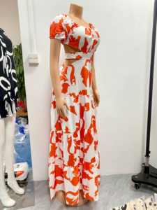 Abiti estivi alla moda donna 2024 con stampa floreale lungo a spalla Casual abito da donna - Product Image 6