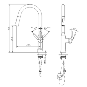 中国プルダウンキッチン蛇口<span class=keywords><strong>304</strong></span>ステンレススチールロングネック316ブラシ仕上げシングルホール回転可能メッキタップホテル - Product Image 6
