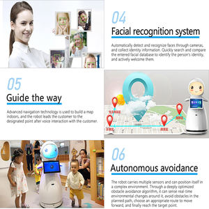 Robot d'accueil d'entreprise pour hall d'hôtel à haute efficacité avec écran tactile de 13,3 pouces, évitement d'obstacles autonome, automatique - Product Image 5