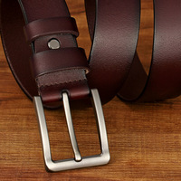 Ceintures en cuir de vachette de haute qualité pour hommes, avec boucle en alliage, design 3D respirant, 125 cm, pour jeans et pantalons
