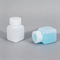 Bouteille carrée en plastique pour réactifs, flacon en plastique pour liquides, pilules, conteneur d'échantillons de laboratoire avec bouchon à vis