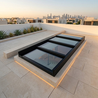 Fenêtre de toit en aluminium robuste à panneaux multiples empilés pour villa à toit plat, étanche, pour projets résidentiels