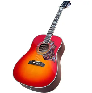 卸売 hammingbirdギター-Huiyuan 41インチソリッドトップホローボディアコースティックギター、ハチドリピックガード付き、オファーカスタマイズ