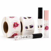 Étiquette personnalisée pour tube de maquillage en PET blanc de qualité supérieure, autocollant graphique pour gloss à lèvres, pour produits cosmétiques de beauté