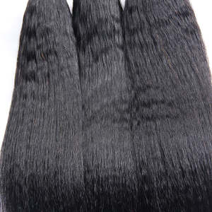 Extensiones de Cabello Humano Virgen Chino de Calidad Superior, Ondulado Yaki, Liso Rizado, Cierre de Doble Trama, Sin Enredos - Product Image 2