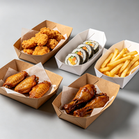 Barquette alimentaire compostable et résistante à la graisse, biodégradable, pour frites, poulet, vente en gros pour restaurants et plats à emporter