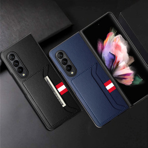 เคสโทรศัพท์ Huanmin สำหรับ Samsung Galaxy Z Fold ลด 60% เคสแบบพับได้สองหน้าจอ พร้อมช่องใส่การ์ดคู่ และฝาปิดหนัง - Product Image 1