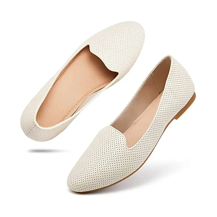Factory Sale Ladies Comfortable New Casual Flat Loafers Slip On Ballet Summer Flats White Shoes Lofa Fisherman's Shoes For Women