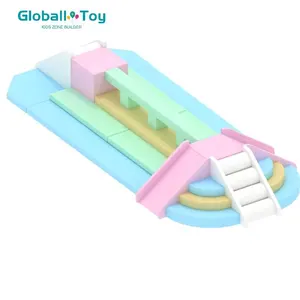 Soft play equipment set with climb balancing and slide functions