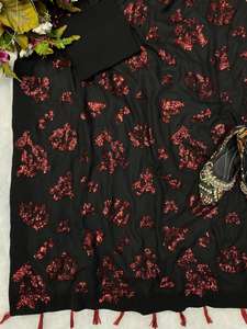 New Block Buster Bollywood Sequence Design Women Saree para bodas y festivales de proveedor indio - Product Image 6