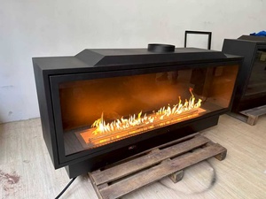 Chimenea <span class=keywords><strong>de</strong></span> <span class=keywords><strong>Gas</strong></span> Inteligente Moderna Personalizada <span class=keywords><strong>de</strong></span> 2 y 3 Lados con Inserto <span class=keywords><strong>de</strong></span> Acero y Control Remoto para Uso en Interiores en Salas <span class=keywords><strong>de</strong></span> Estar y Villas - Product Image 3