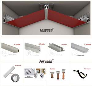 أدوات تركيب الأسقف المعلقة من البي في سي للجدران الداخلية، قطاعات ألمنيوم F H <span class=keywords><strong>M</strong></span> W لأسقف البي في سي القابلة للتمدد لغرف المعيشة المنزلية - Product Image 4