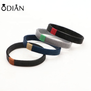 <span class=keywords><strong>Bracelet</strong></span> en <span class=keywords><strong>maille</strong></span> élastique pour hommes, en acier inoxydable, disponible en noir, arc-en-ciel, bleu, <span class=keywords><strong>café</strong></span>, Rose, <span class=keywords><strong>or</strong></span>, pour le printemps, 1 pièce - Product Image 4