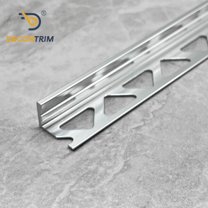 DECORTRIM - Profilé de carrelage en aluminium anodisé sur mesure en forme de L, bord droit, <span class=keywords><strong>coin</strong></span> extérieur, pour projets de rénovation - Product Image 1