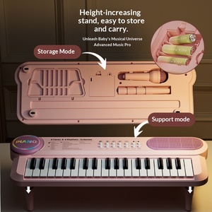 Microphone électronique portable multifonctionnel pour enfants, jouets pour débutants, instruments de musique d'éducation précoce, plastique - Product Image 4
