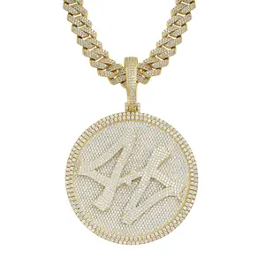 RQ burbuja letra nombre personalizado collar plateado Hip Hop joyería colgantes giratorios oro latón moda diseño mariposa cadenas cobre