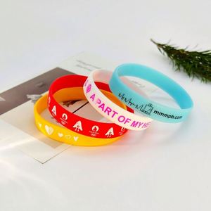 Eco-Friendly Name Printed <b>Silicone</b> <b>Rubber</b> Sport Wristbands Featuring Custom Logo Bracelets - Product Image 2