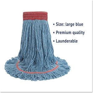 Tête de serpillière humide Boardwalk Super Loop pour grandes surfaces, microfibre bleue, lot de 12 - Product Image 4