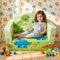Fauteuil enfant dinosaure, canapé pour tout-petit à motif dinosaure mignon, chaise de lecture rembourrée pour salle de jeux, canapé léger en mousse, lit enfant