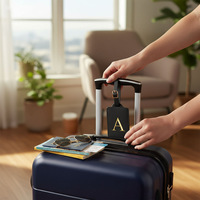 Étiquettes de bagage personnalisées en relief avec initiales et cartes nominatives – Essentiels de voyage pour valises et sacs à dos