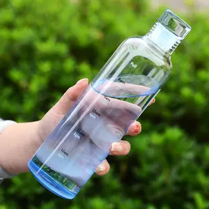 500 मिलीलीटर छोटे मुंह वाली कस्टम रंगीन हाइड्रोजन ग्लास पानी की बोतल वैक्यूम इंसुलेटेड जिम स्पोर्ट बच्चों की पानी की बोतलें टाइम स्केल के साथ