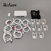 10 Ports système d'alarme de sécurité pour téléphone portable support antivol boîte d'affichage centralisée support acrylique pour câbles de charge en plastique