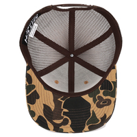 Gorra Trucker Richardson 112 de 6 Paneles con Logotipo de Parche de Malla y Diseño Camuflaje Marrón Pato Personalizado