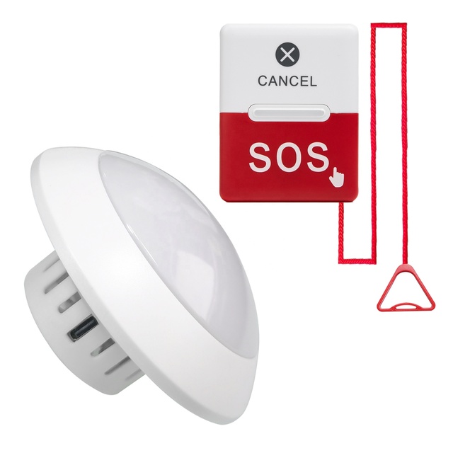 Portable Wireless Caregiver Pager Nurse Caregiver Calling SOS Panic Button for Elderly Emergency Alarm System 1 Light 1 Buzzer