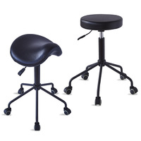 Tabouret pivotant réglable moderne Mason avec roulettes, cadre en métal, selle, chaise de bar mobile pour salon