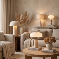 Collection de lampes de table en travertin, lampe de bureau en pierre naturelle, design Wabi Sabi pour hôtel boutique, chambre à coucher