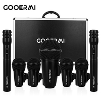Kit de microphones dynamiques cardioïdes professionnels Gooermi MDA7 7 pièces avec connecteur XLR - Portable pour l'enregistrement et la diffusion