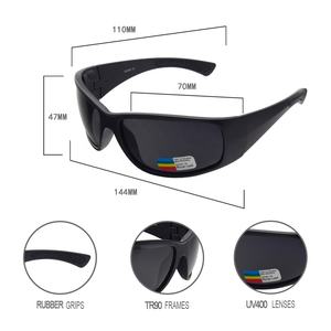 カスタムロゴ黒ポロ偏光スポーツサングラス卸売デザイナー屋外スポーツメガネ - Product Image 2