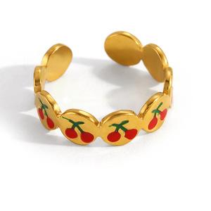 Fashion <b>Rings</b> Stainless Steel Adjustable Flower Design 18k Gold Plated Women's Jewelry Gift - Product Image 5