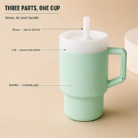 Gobelet à paille en silicone anti-fuite pour bébé, gobelet portable pour tout-petits avec poignée pour les voyages et la maison