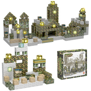 132 Uds bloques de construcción magnéticos construir el mundo conjunto militar de construcción niños niñas apilador educativo apilamiento DIY juguetes para niños - Product Image 1