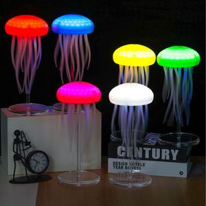 Lampe de table LED dynamique rechargeable à commande vocale, veilleuse LED colorée en forme de méduse flottante pour la relaxation et la décoration - Product Image 1