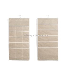 Sous-vêtements sac suspendu poches en maille sac de rangement sous-vêtements soutien-gorge chaussettes coton lin <span class=keywords><strong>tissu</strong></span> pliable placard <span class=keywords><strong>mural</strong></span> <span class=keywords><strong>organisateur</strong></span> suspendu - Product Image 1