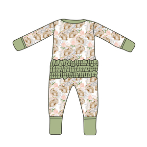 Maßgefertigter Rüschen-Reißverschluss-Pyjama Zufälliger Charakter-Druck Baby Kinder Überraschungsbox Charakter Bambus-Pyjamas - Product Image 3