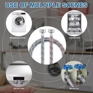 Manguera de Lavadora de Acero Inoxidable 304 de Alta Calidad, 6 Pies, para Suministro de Agua Fría y Caliente, Manguera Trenzada Universal - Product Image 4