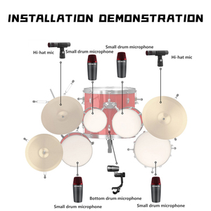 Demao Dynamic Drum Kit Group Kick Drum Instrument de musique M Microphone Set For Stage Show - Product Image 6