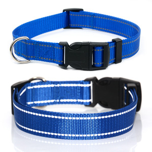 Custom <strong>Dog</strong> <strong>Collar</strong> Reflective Faux Nylon <strong>Collar</strong> Basic Solid Color Night <strong>Collar</strong> Pet Luxury - Product Image 2