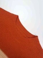 Pull à col rond à manches longues pour femmes, tendance, avec blocs de couleurs, adapté à un usage quotidien (personnalisable)