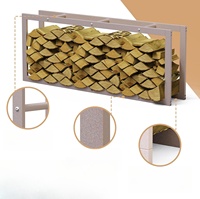 Grand support à bois en acier pour foyer et four, utilisation intérieure et extérieure, emballage pour vente par correspondance, couleur personnalisée